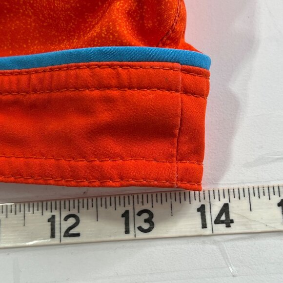 ONeill Mens Mid-Length Board Shorts Size 32 Orange/Blue Striped Drawstring Fit L - Picture 5 of 11